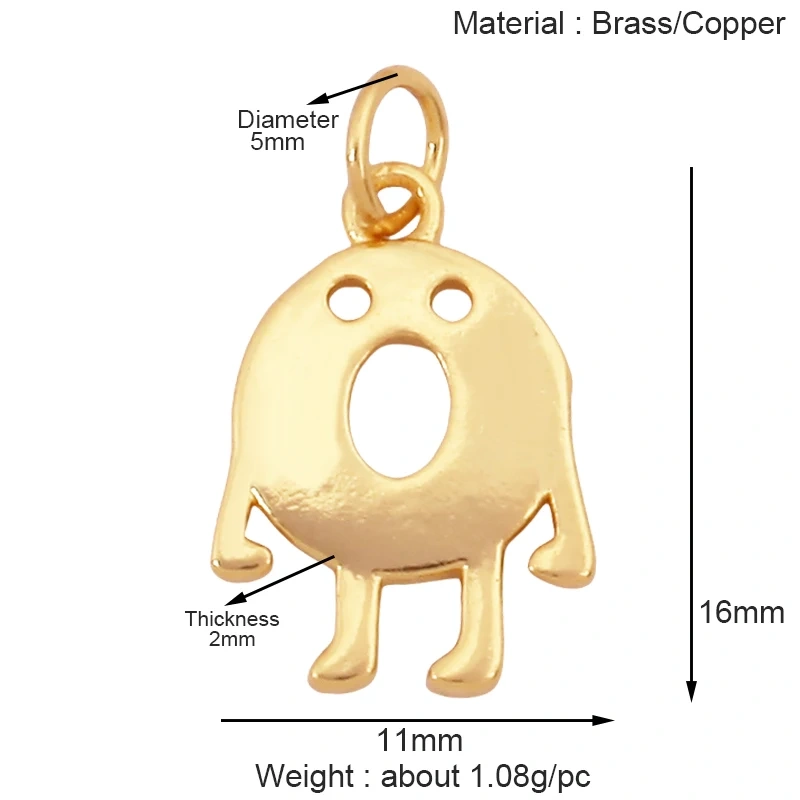 Cute Cat Dog Rabbit Bear Horse Lion Animal Charm Pendant,Real 18K Gold Plated Necklace Bracelet Jewelry Components Supplies S25