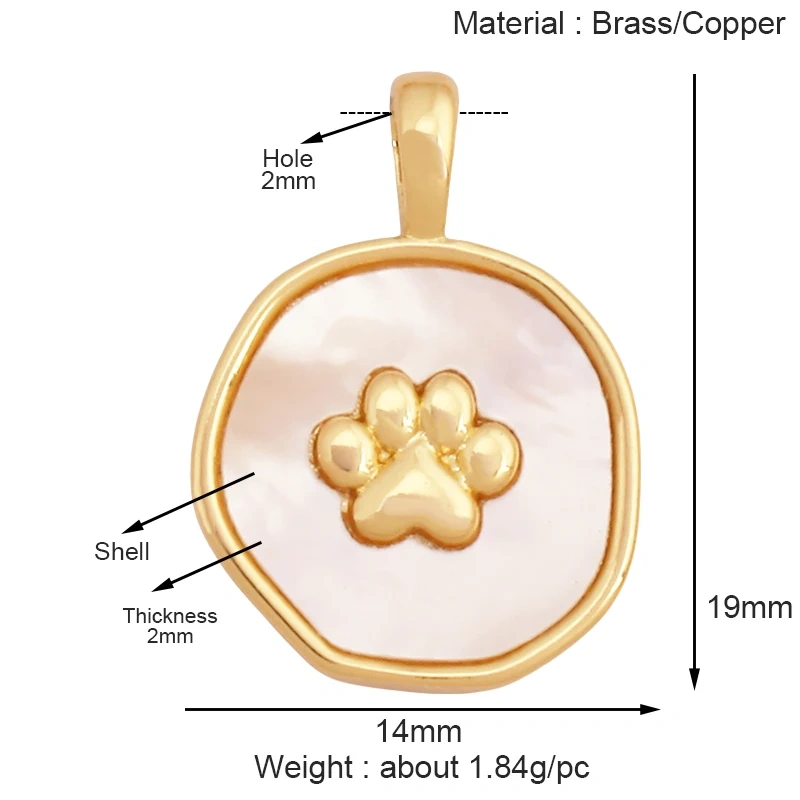 Cute Cat Dog Rabbit Bear Horse Lion Animal Charm Pendant,Real 18K Gold Plated Necklace Bracelet Jewelry Components Supplies S25