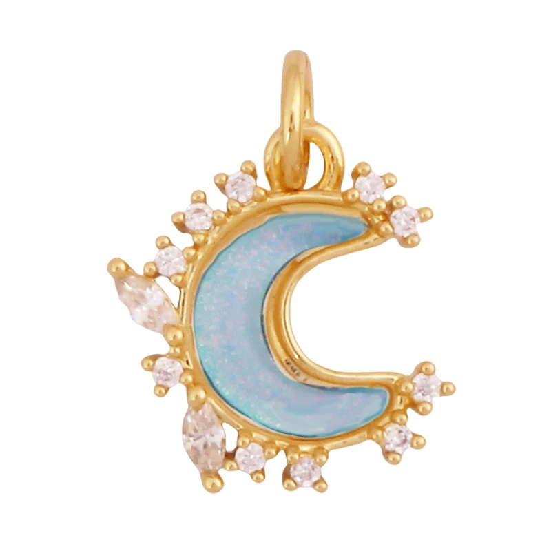 Trendy Mini Windmill Flashing Bolt Star Sun Moon Rainbow Snowflake Charm Pendant,Craft Jewelry Necklace Bracelet Accessories S28