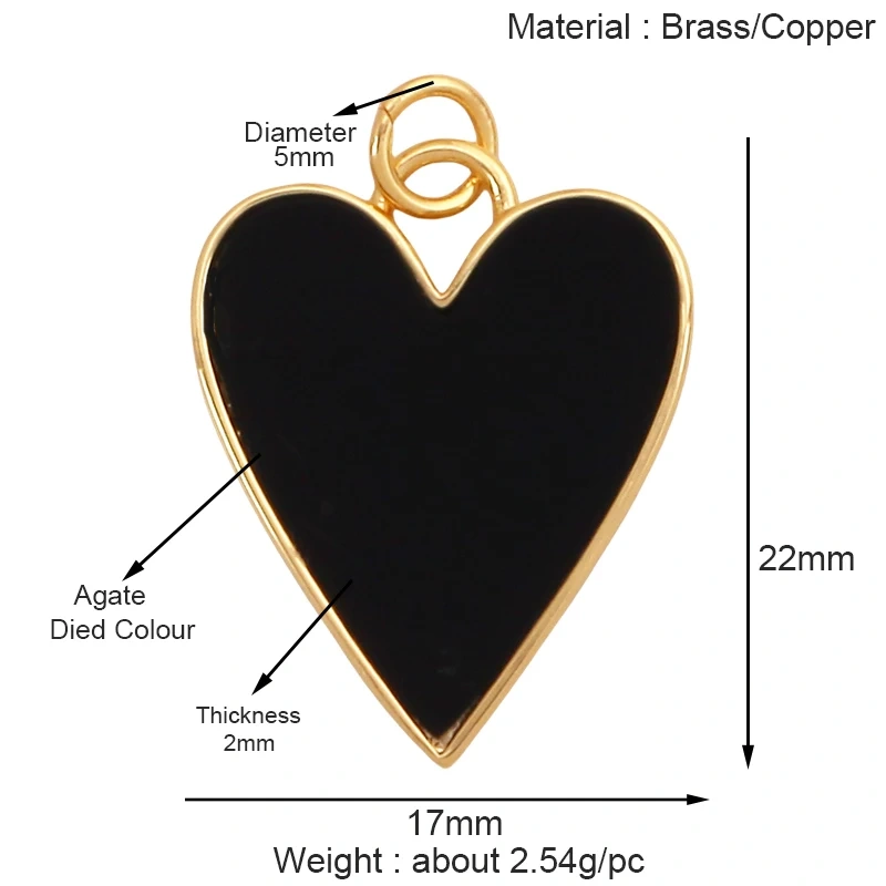 New Trendy Rainbow Zircon Shell Love Heart Charm Pendant,Creative Lock Letter Real 18K Gold Plated Jewelry Findings Supplies S19