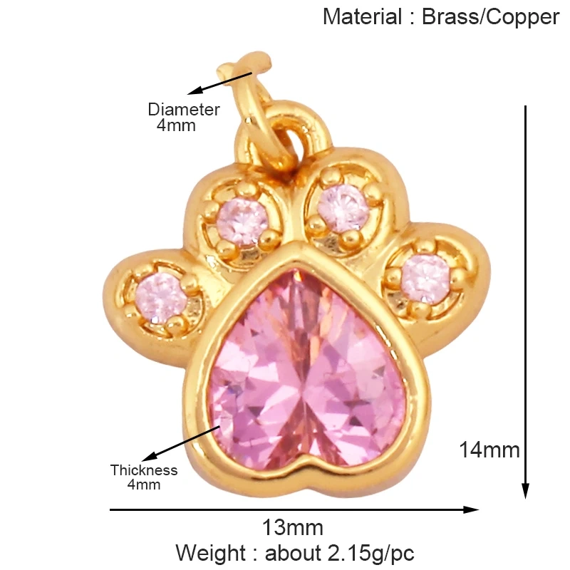 Cute Cat Dog Rabbit Bear Horse Lion Animal Charm Pendant,Real 18K Gold Plated Necklace Bracelet Jewelry Components Supplies S25