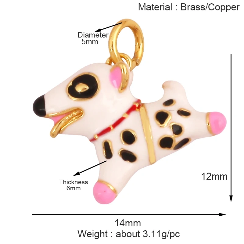 Cute Cat Dog Rabbit Bear Horse Lion Animal Charm Pendant,Real 18K Gold Plated Necklace Bracelet Jewelry Components Supplies S25