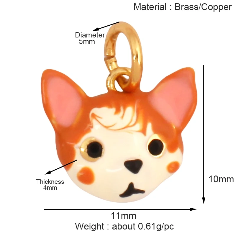 Cute Cat Dog Rabbit Bear Horse Lion Animal Charm Pendant,Real 18K Gold Plated Necklace Bracelet Jewelry Components Supplies S25