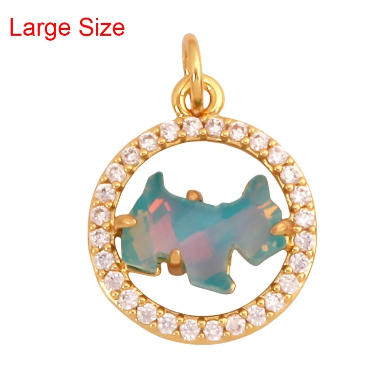 Cute Cat Dog Rabbit Bear Horse Lion Animal Charm Pendant,Real 18K Gold Plated Necklace Bracelet Jewelry Components Supplies S25