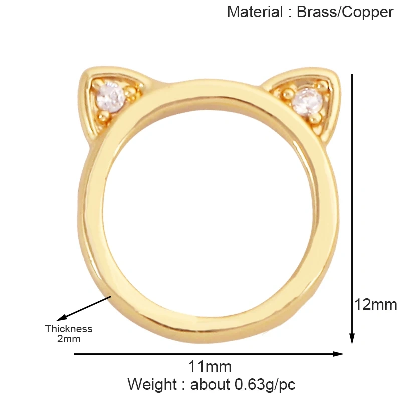 Cute Cat Dog Rabbit Bear Horse Lion Animal Charm Pendant,Real 18K Gold Plated Necklace Bracelet Jewelry Components Supplies S25