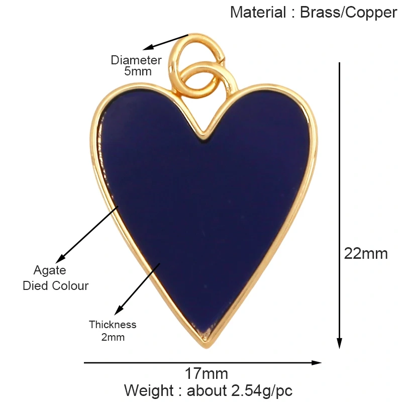 New Trendy Rainbow Zircon Shell Love Heart Charm Pendant,Creative Lock Letter Real 18K Gold Plated Jewelry Findings Supplies S19