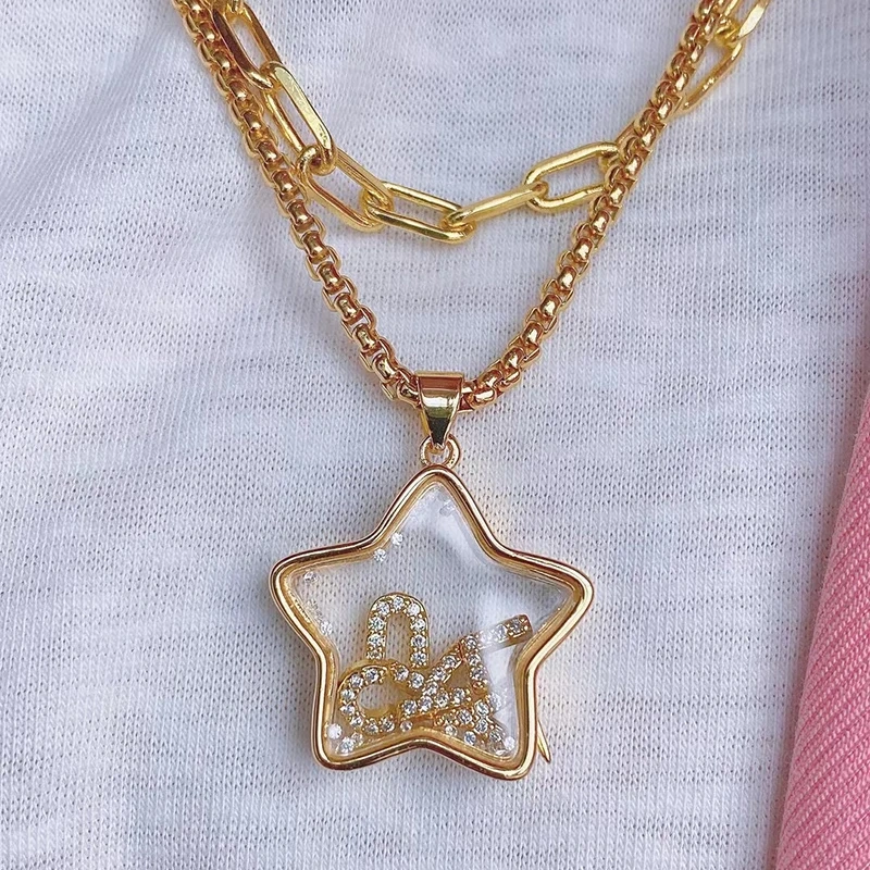 Fashion Shining Mini Loveing Heart Lip Star Clover Letter Mix Style Charm Pendant,Jewelry Necklace DIY Making Accessories K86