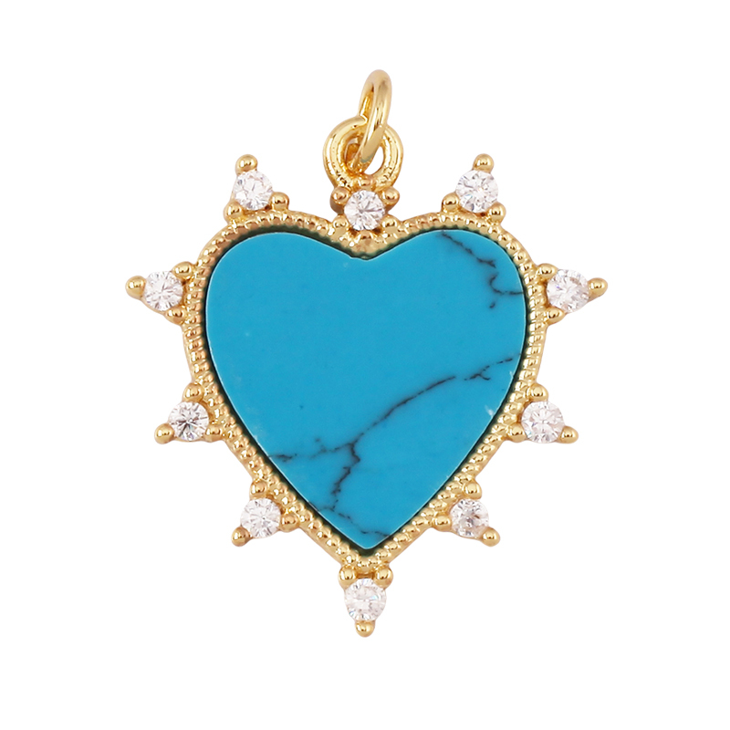 Fashion Elegant Love Heart Round Shape Natural Mother of Pearl Shell Agate Malachite Pendant Charm,DIY Necklace Accessories M30