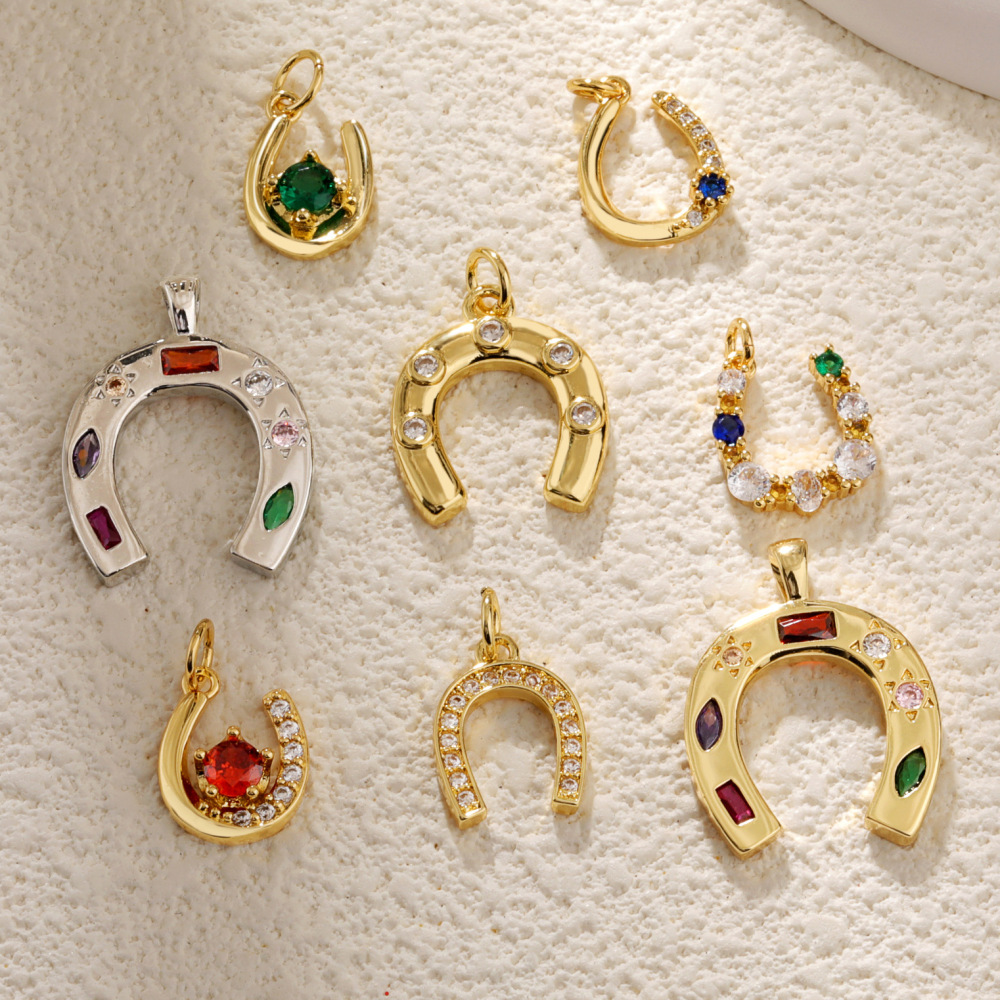 Fashion Ox Horn Half Month Wishing Bone Wings Zircon Charm Pendant,18K Gold Plated Necklace Jewelry Findings  Supply L61