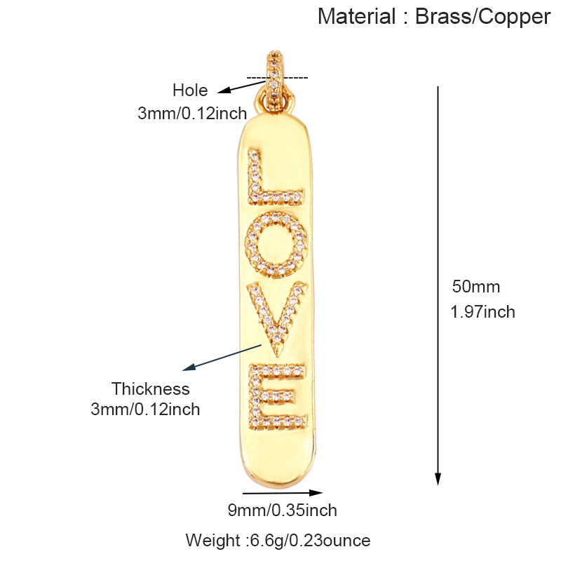 Mom Mama Rich Fashion Paved Zircon Charm Focal Pendant,18K Gold KISS LOVE GOOD LUCK QUEEN Letter Jewelry Necklace Accessorie M22
