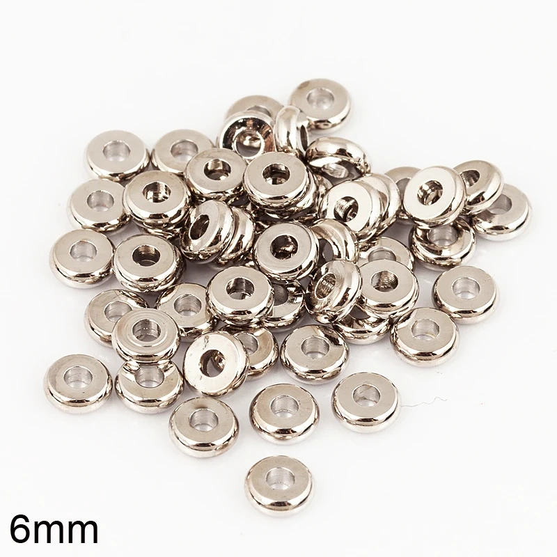24K Vacuum Gold Plated 4-12mm Separators Brass Spacer Beads,Round Flat ,Not Easy to Tarnish , Jewelry Making Supplies S39