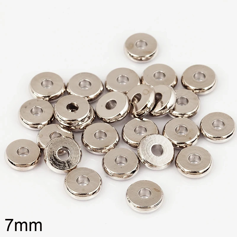 24K Vacuum Gold Plated 4-12mm Separators Brass Spacer Beads,Round Flat ,Not Easy to Tarnish , Jewelry Making Supplies S39