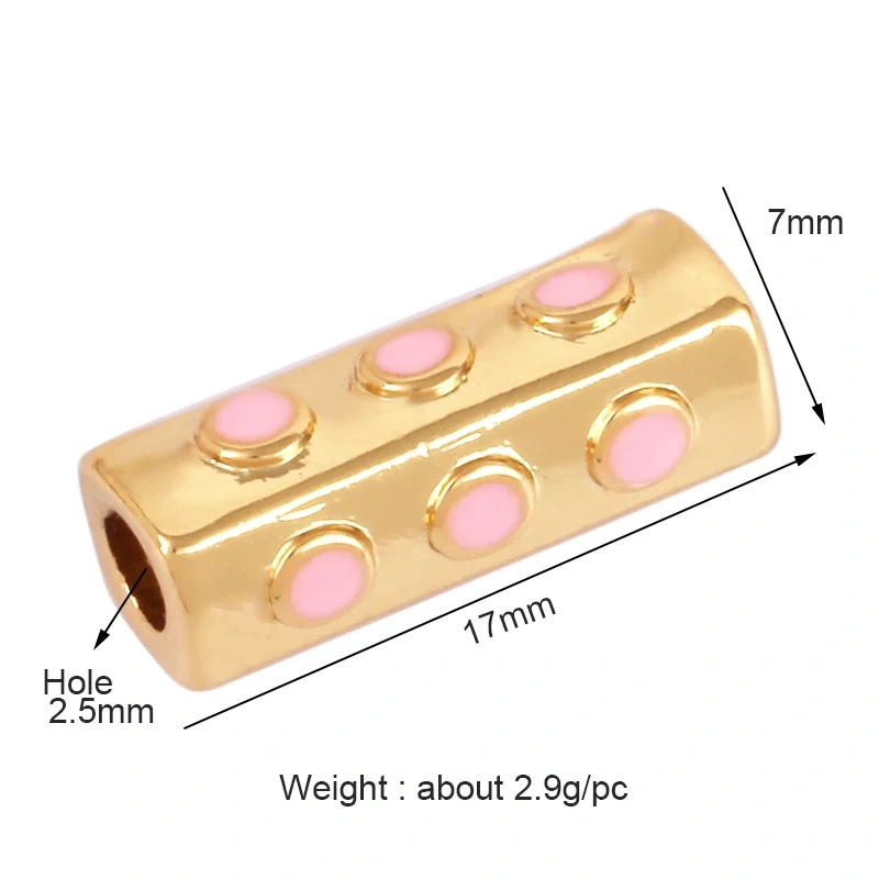 Happy Lucky Heart beads Cylinder Tube, Metal Brass Based , Spacor beads , Bead knotting supplies , men's bead K58 S39