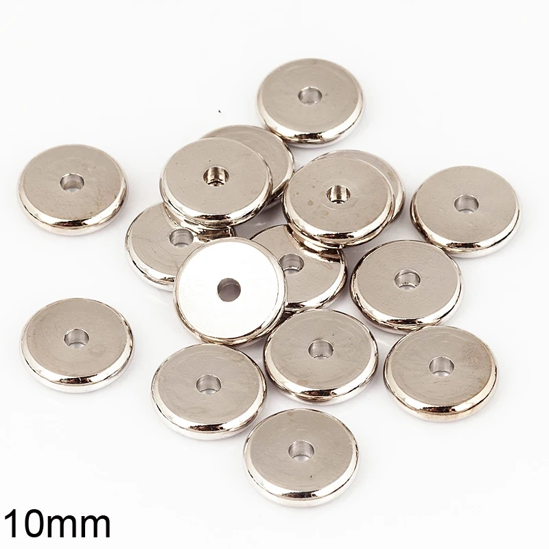 24K Vacuum Gold Plated 4-12mm Separators Brass Spacer Beads,Round Flat ,Not Easy to Tarnish , Jewelry Making Supplies S39