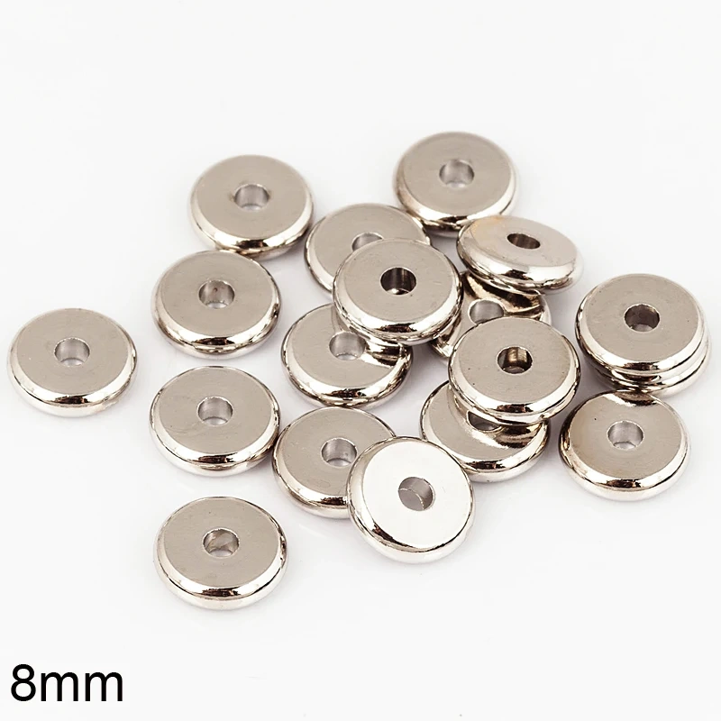 24K Vacuum Gold Plated 4-12mm Separators Brass Spacer Beads,Round Flat ,Not Easy to Tarnish , Jewelry Making Supplies S39
