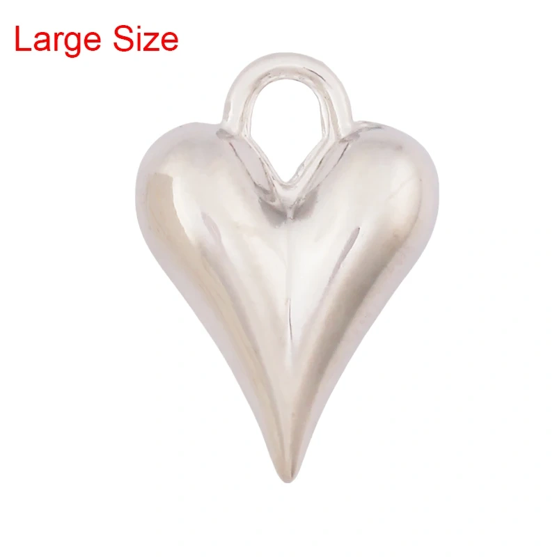 Trendy Without Zircon Love Heart Charm Pendant,Real 18K Gold Plated Necklace Bracelet DIY Handmade Jewelry Making Supplies K57