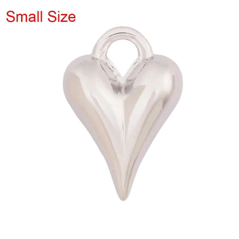 Trendy Without Zircon Love Heart Charm Pendant,Real 18K Gold Plated Necklace Bracelet DIY Handmade Jewelry Making Supplies K57