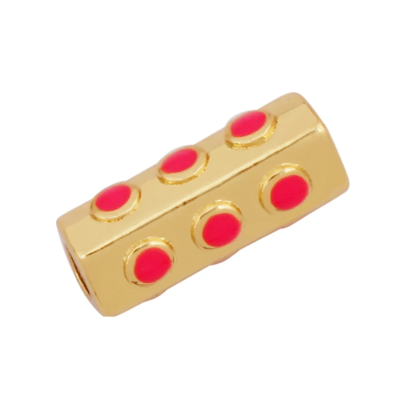 Happy Lucky Heart beads Cylinder Tube, Metal Brass Based , Spacor beads , Bead knotting supplies , men's bead K58 S39