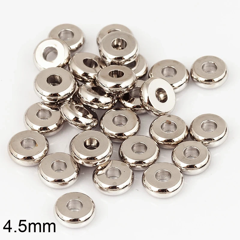 24K Vacuum Gold Plated 4-12mm Separators Brass Spacer Beads,Round Flat ,Not Easy to Tarnish , Jewelry Making Supplies S39