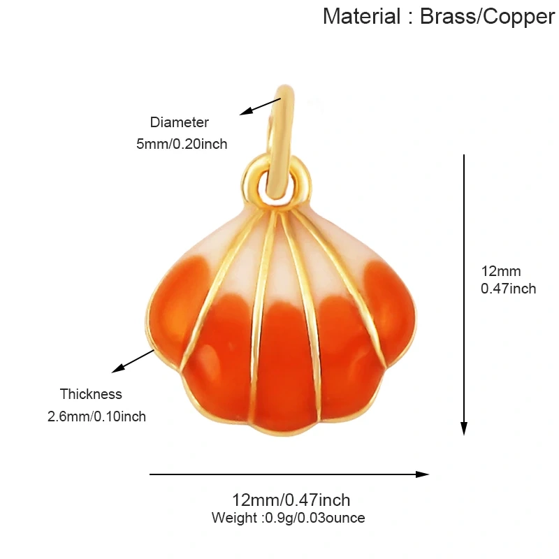 Jellyfish Ocean Shell Conch Red Lobster Sea Fish Shrimp Charm Pendant,Gold Plated Zircon Jewelry Findings Supply S73