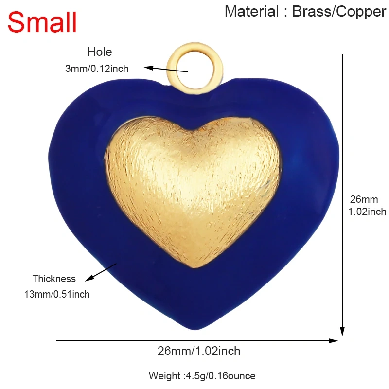 Paint Spray Red Pink  Heart Focal Charm Pendant,Full Cubic Zirconia Real 18K Gold Plated Jewelry Necklace Accessories Supply S30