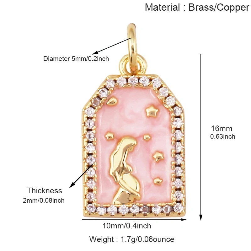 Celetial Sun Moon Polar North Star Flashing Bolt Charm Pendant,Colorful Enamel Gift Jewelry Necklace Bracelet Accessories S77