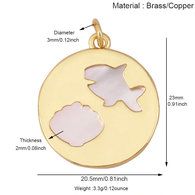 Jellyfish Ocean Shell Conch Red Lobster Sea Fish Shrimp Charm Pendant,Gold Plated Zircon Jewelry Findings Supply S73