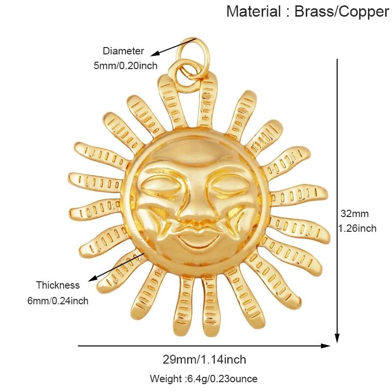 Celetial Sun Moon Polar North Star Flashing Bolt Charm Pendant,Colorful Enamel Gift Jewelry Necklace Bracelet Accessories S77