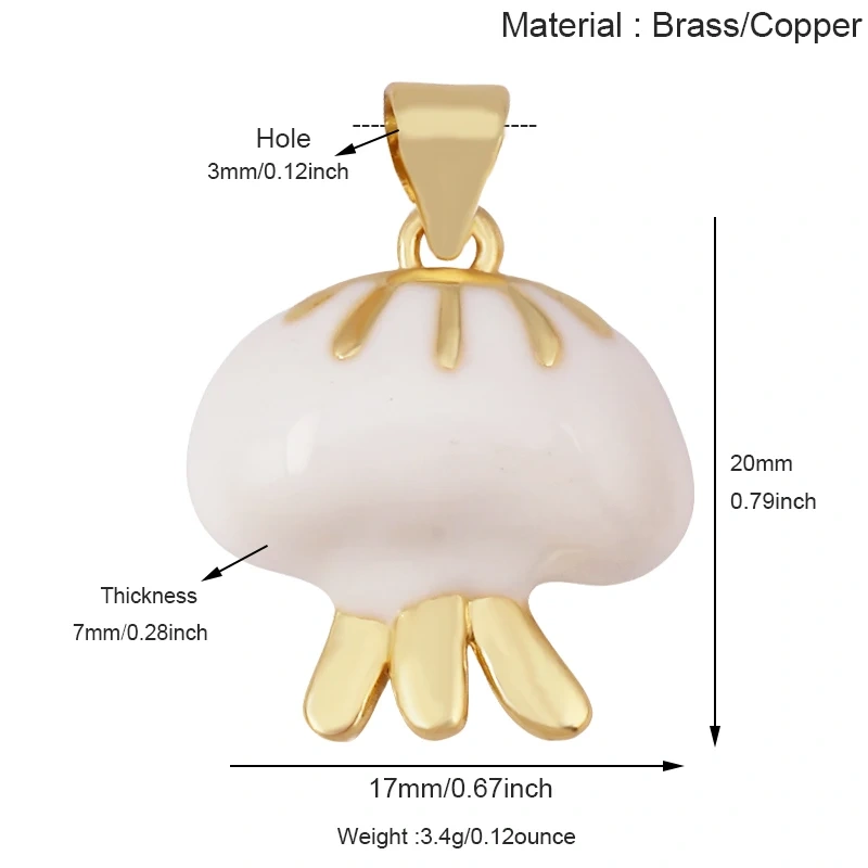 Jellyfish Ocean Shell Conch Red Lobster Sea Fish Shrimp Charm Pendant,Gold Plated Zircon Jewelry Findings Supply S73