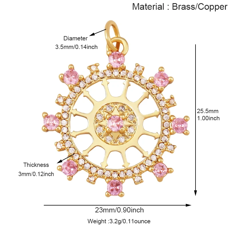 Celetial Sun Moon Polar North Star Flashing Bolt Charm Pendant,Colorful Enamel Gift Jewelry Necklace Bracelet Accessories S77