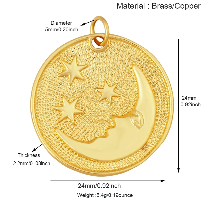 Celetial Sun Moon Polar North Star Flashing Bolt Charm Pendant,Colorful Enamel Gift Jewelry Necklace Bracelet Accessories S77