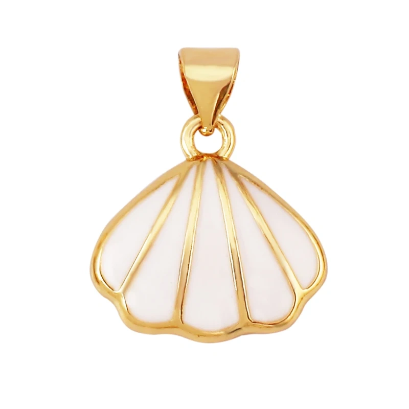 Jellyfish Ocean Shell Conch Red Lobster Sea Fish Shrimp Charm Pendant,Gold Plated Zircon Jewelry Findings Supply S73
