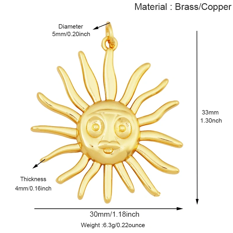 Celetial Sun Moon Polar North Star Flashing Bolt Charm Pendant,Colorful Enamel Gift Jewelry Necklace Bracelet Accessories S77