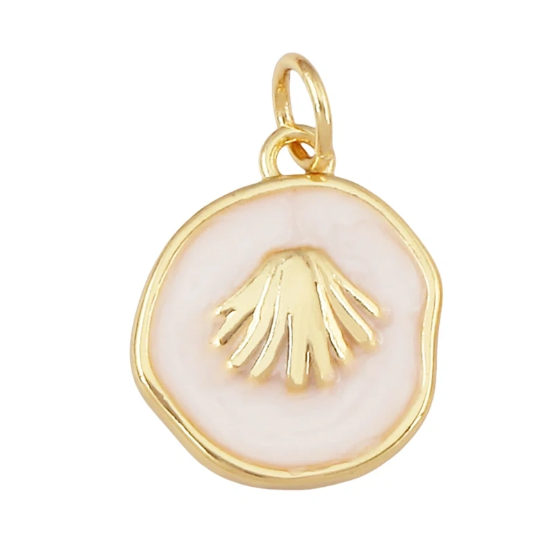 Jellyfish Ocean Shell Conch Red Lobster Sea Fish Shrimp Charm Pendant,Gold Plated Zircon Jewelry Findings Supply S73