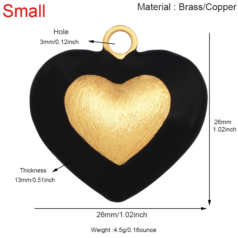 Paint Spray Red Pink  Heart Focal Charm Pendant,Full Cubic Zirconia Real 18K Gold Plated Jewelry Necklace Accessories Supply S30