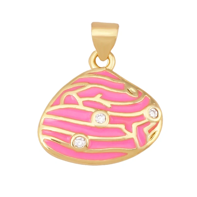 Jellyfish Ocean Shell Conch Red Lobster Sea Fish Shrimp Charm Pendant,Gold Plated Zircon Jewelry Findings Supply S73