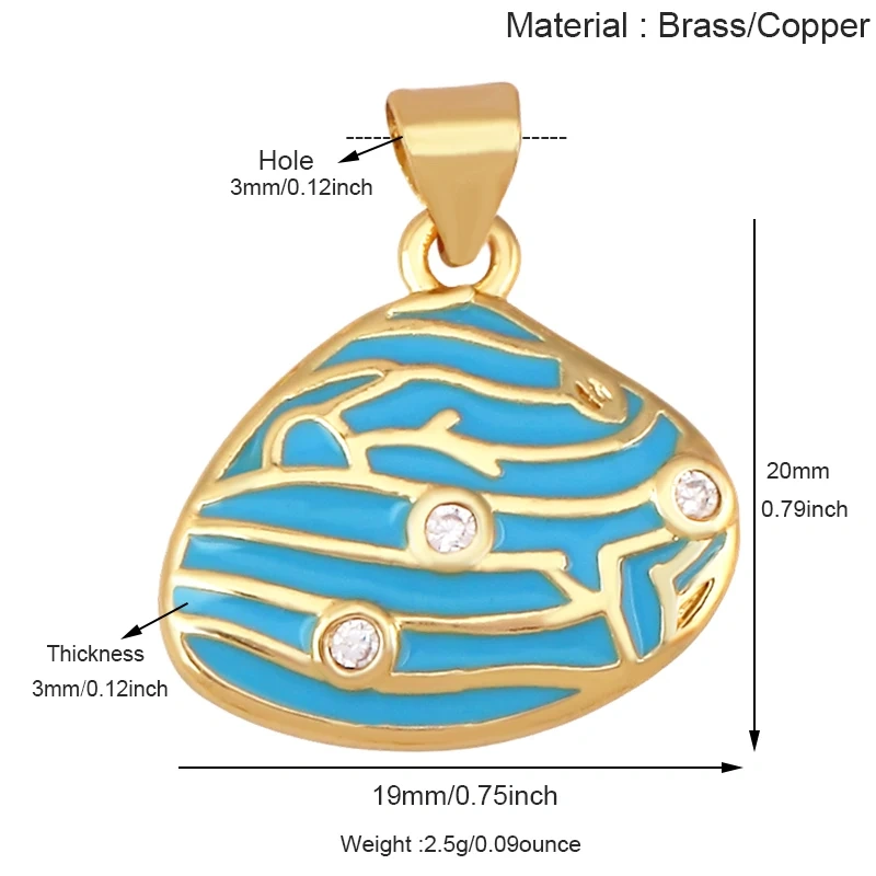 Jellyfish Ocean Shell Conch Red Lobster Sea Fish Shrimp Charm Pendant,Gold Plated Zircon Jewelry Findings Supply S73