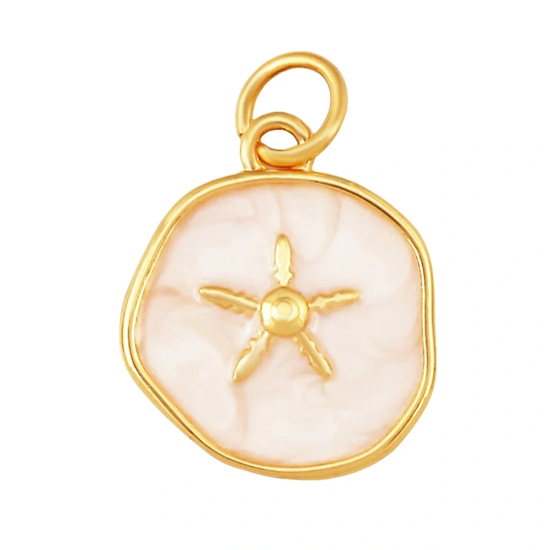 Jellyfish Ocean Shell Conch Red Lobster Sea Fish Shrimp Charm Pendant,Gold Plated Zircon Jewelry Findings Supply S73