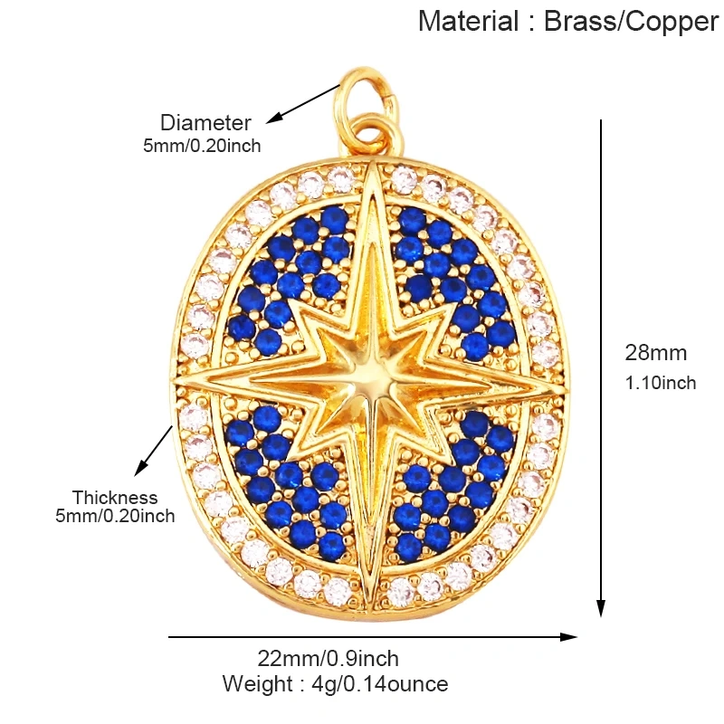 Celetial Sun Moon Polar North Star Flashing Bolt Charm Pendant,Colorful Enamel Gift Jewelry Necklace Bracelet Accessories S77