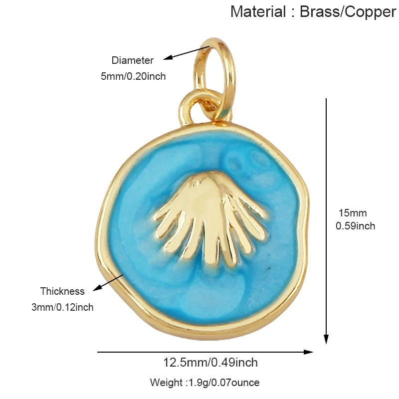 Jellyfish Ocean Shell Conch Red Lobster Sea Fish Shrimp Charm Pendant,Gold Plated Zircon Jewelry Findings Supply S73