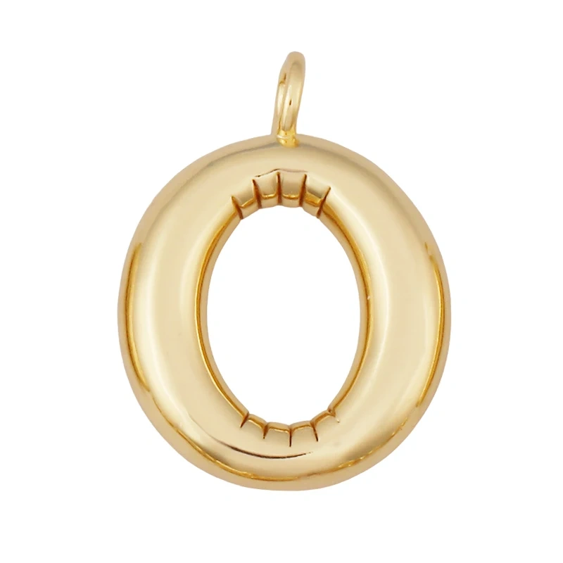 Cute Fat Bubble Brass Initial Name A-Z Letter Pendant,Real 18K Gold Plated Zircon Necklace Bracelet Jewelry Findings S67