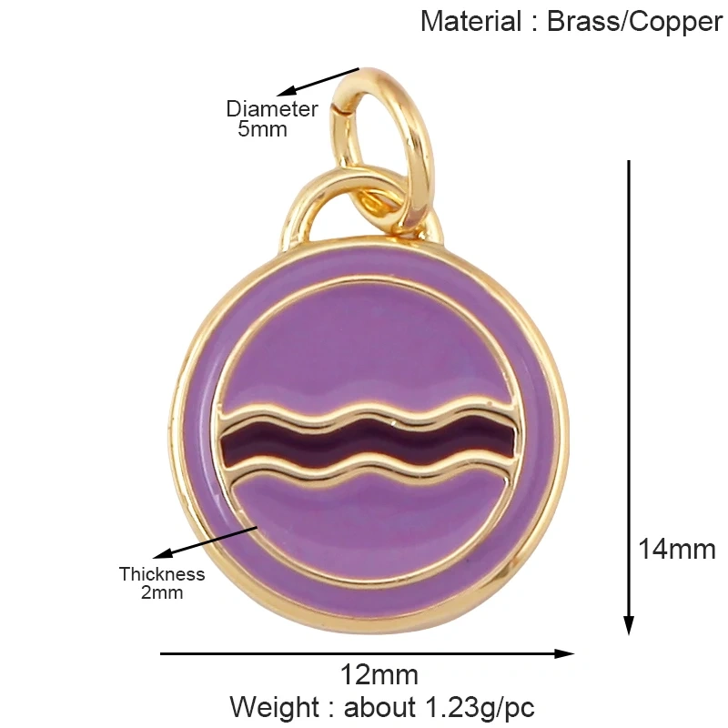 Blue Round Heart Eye Lucky Amulet Turkish Lucky Pendant,Real 18k Gold Plated Necklace Bracelet Jewelry Findings Supplies S52