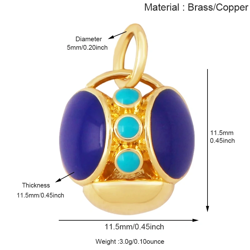 Fashion Blue Moon North Polar Star CZ Charm Pendant, 18K Gold Plated Cubic Zirconia DIY Jewelry Necklace Bracelet Supplies S52