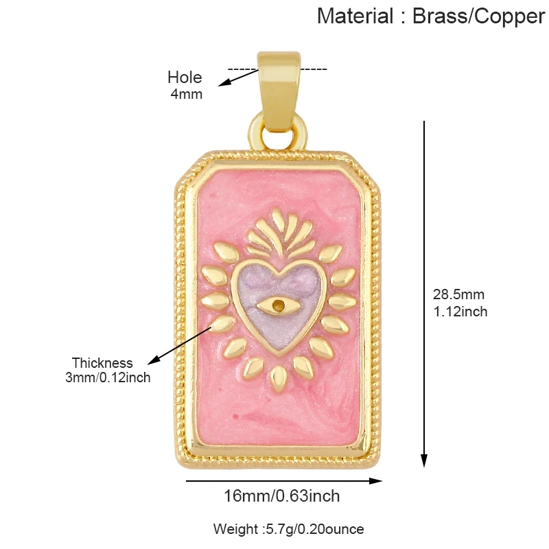 Enamel Fish Parrot Scared Heart Sun Flower Ins Conch Fish Charm Pendant,18K Real Gold Plated Zircon Jewelry Finding Supplies S85