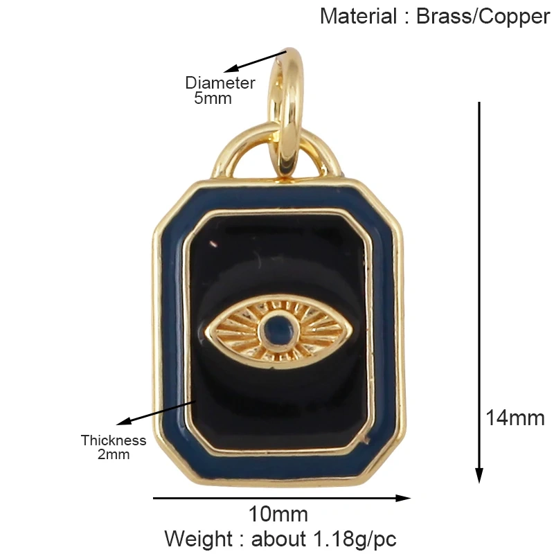 Blue Round Heart Eye Lucky Amulet Turkish Lucky Pendant,Real 18k Gold Plated Necklace Bracelet Jewelry Findings Supplies S52