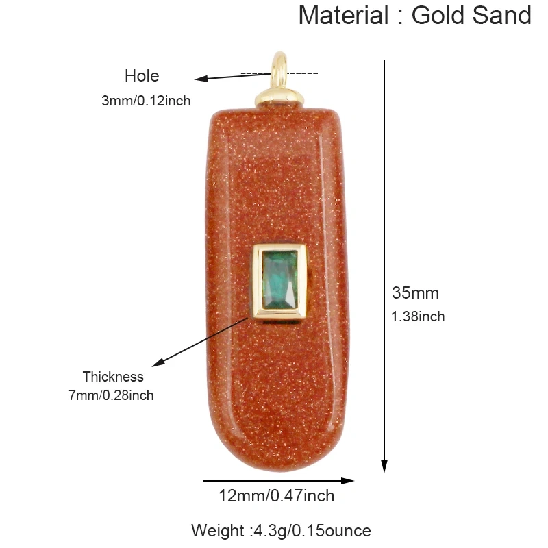 Jade Agate Amethyst Amazonite Water Grass Lapis Lazuli Charm Pendant,18K Real Gold Plated Jewelry for Necklace Craft Making S79