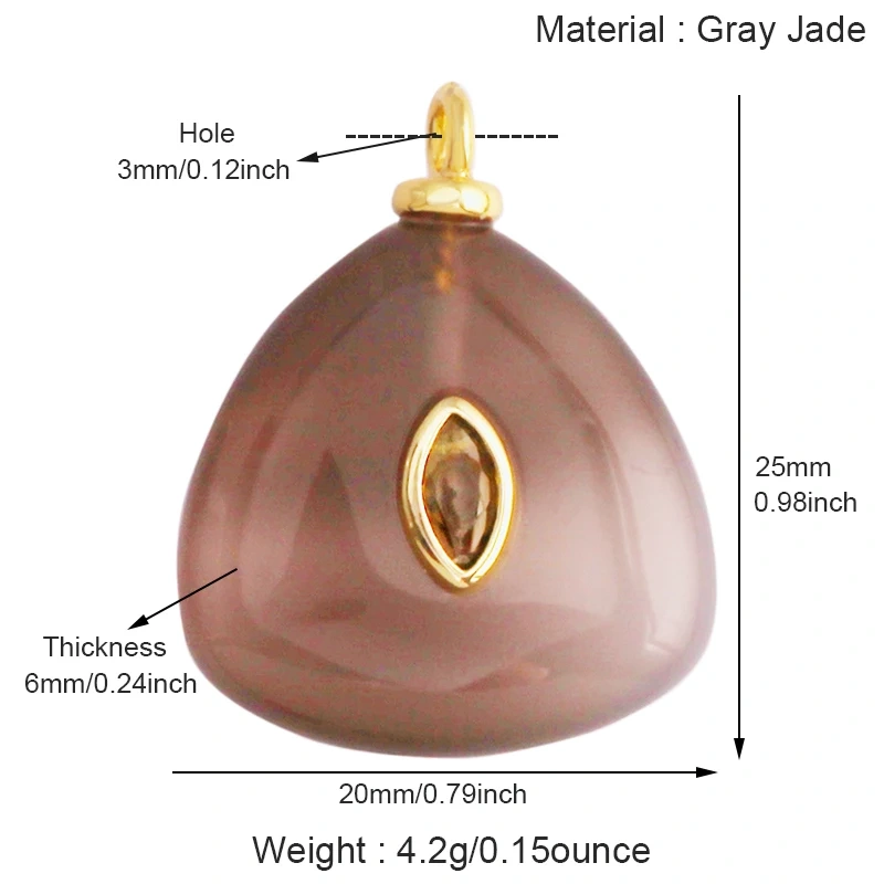 Jade Agate Amethyst Amazonite Water Grass Lapis Lazuli Charm Pendant,18K Real Gold Plated Jewelry for Necklace Craft Making S79