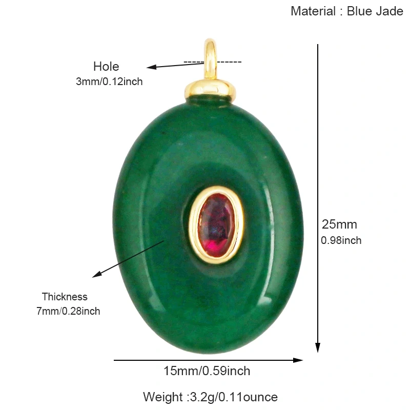 Jade Agate Amethyst Amazonite Water Grass Lapis Lazuli Charm Pendant,18K Real Gold Plated Jewelry for Necklace Craft Making S79
