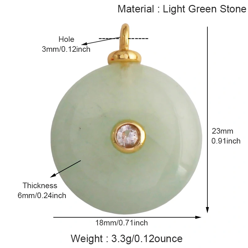 Jade Agate Amethyst Amazonite Water Grass Lapis Lazuli Charm Pendant,18K Real Gold Plated Jewelry for Necklace Craft Making S79