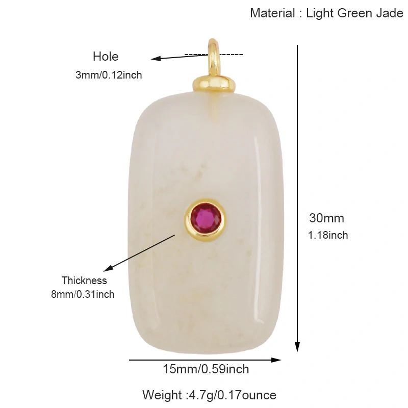 Jade Agate Amethyst Amazonite Water Grass Lapis Lazuli Charm Pendant,18K Real Gold Plated Jewelry for Necklace Craft Making S79